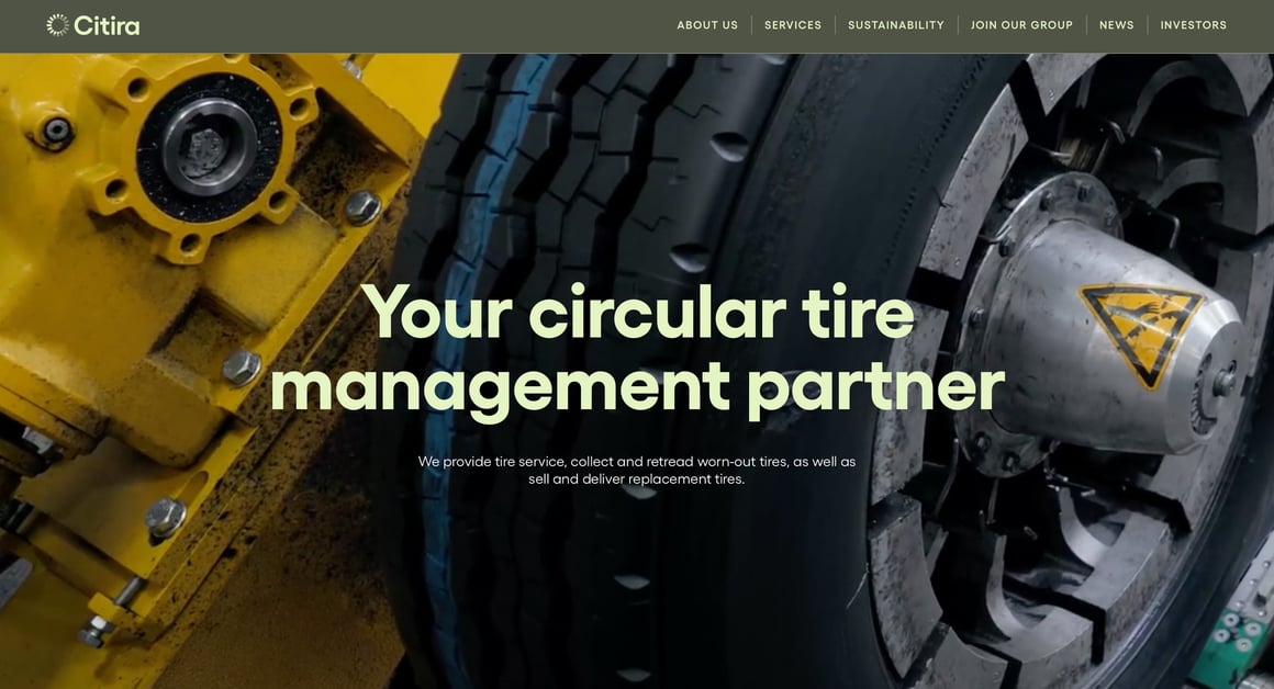 Skärmdump från Citiras webbplats